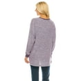 thumbnail image 4 of Haute Edition Women's Heather Contrast Slouchy Cozy Pocket Sweatshirt Tunic, 4 of 6
