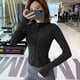 thumbnail image 3 of Chaqueta deportiva de manga larga para mujer, camisa de Yoga y Fitness con cremallera, Top cálido para gimnasio, ropa deportiva para correr, abrigos, ropa de entrenamiento para mujer, 3 of 5