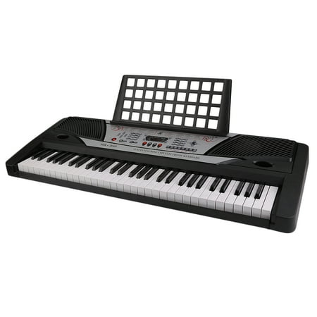 61 Key Standard Keyboard MK-980 LED Display Electronic Organ Instrument black and silver and white