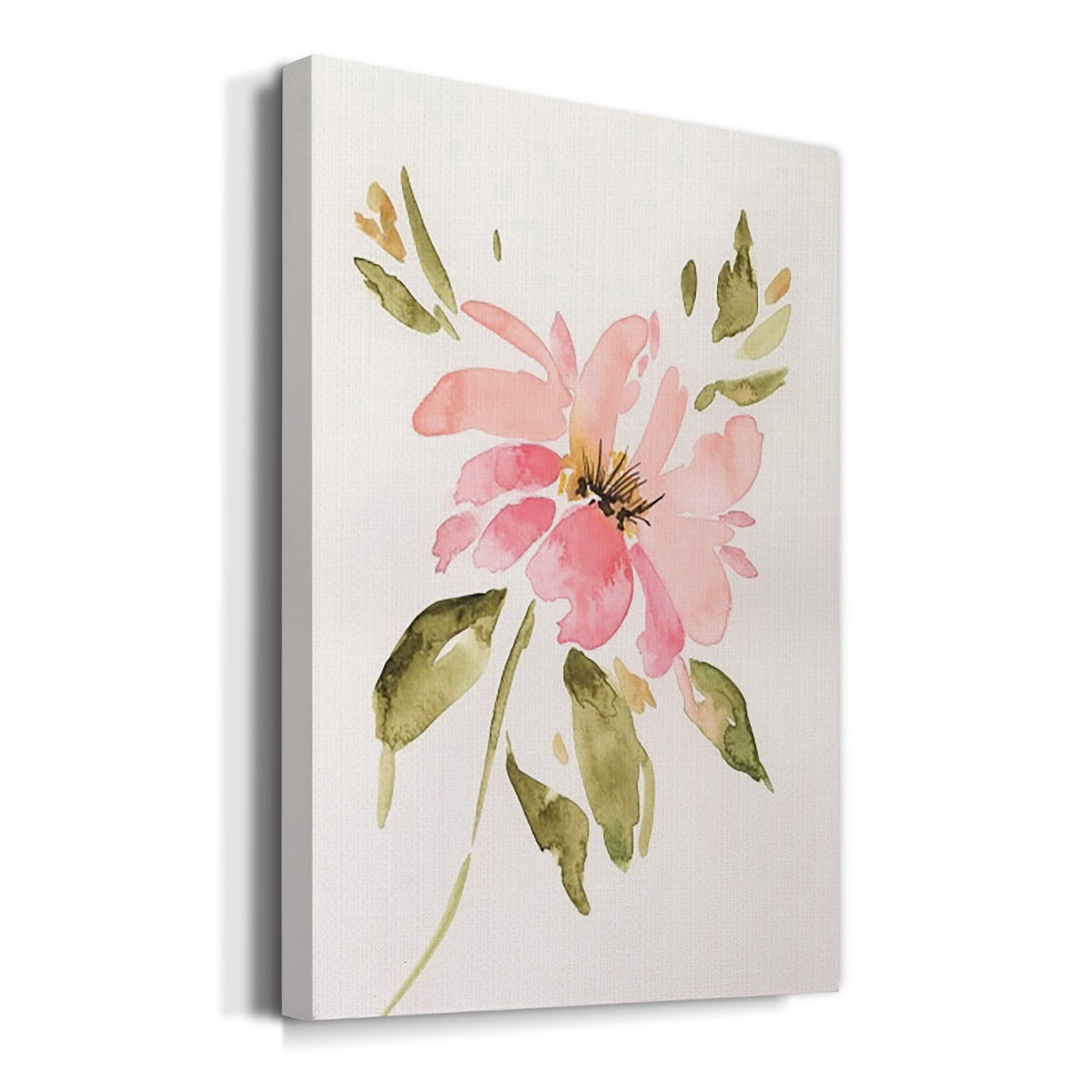 One Pink Bloom I Premium Gallery Wrapped Canvas - Ready to Hang