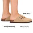 thumbnail image 6 of Litfun Suede Clogs for Women Cork Footbed Sandals Arch Support Potato Shoes with Adjustable Buckle, Taupe, 6 of 8