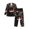 thumbnail image 1 of Fotbe Playful Baby Hippo Splash Pijama de Hombre con Estampado de Manga Larga, Conjunto de 2 Piezas, Ropa de Dormir Suave y Cómoda con Bolsillos-Large, 1 of 7
