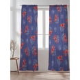 thumbnail image 2 of Marine Life Sheer Curtains 2 Panels Set Vintage Red Lobster Shell Coral Lihgt Filtering Rod Pocket Voile Drape, Semi Sheer Window Curtains for Bedroom Living Room, 52"x96", 2 of 5
