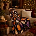 thumbnail image 3 of Cozy hot chocolate Mugs Socks And Autumn confection illustrations, Soft Flannel Blanket with Cozy Painterly Illustration Print, Housewarming Gift and Home Decor for Bedroom and Living Room, 3 of 7