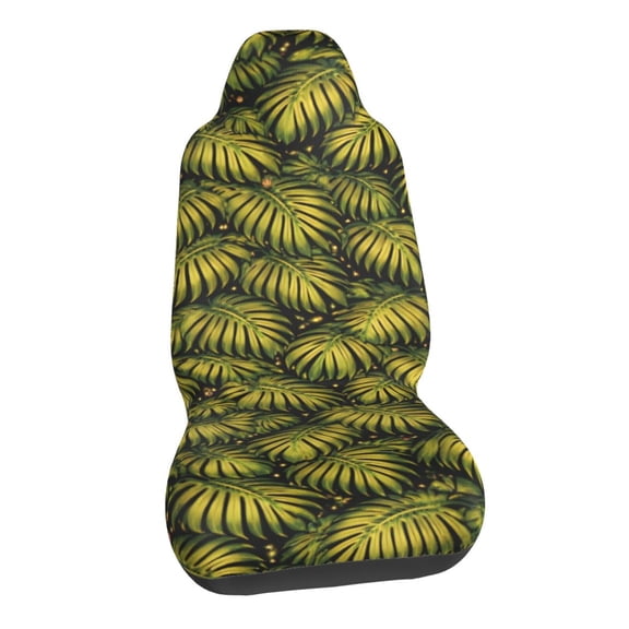 Tropical Monstera Leaves Car Seat Covers Stretch Car Seat Protectors Universal Fit
