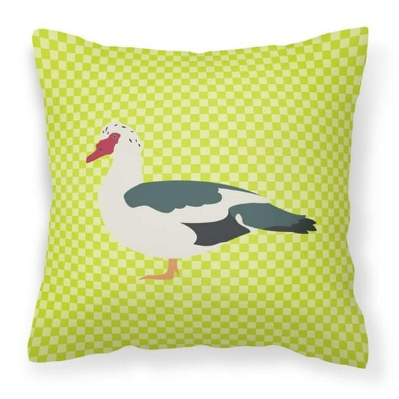 Muscovy Duck Green Fabric Decorative Pillow, 14 x 14 in.
