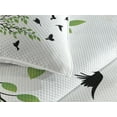 thumbnail image 3 of Ambesonne Silhouette Quilted Coverlet 3 Pcs, Flying Spring Peace Art, Queen Size, White Black Green, 3 of 4