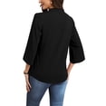 thumbnail image 6 of WIHOLL 3/4 Length Sleeve Womens Tops Pleated Front Blouses for Women Trendy Business Casual Outfits Spring Summer Clothes, 6 of 11