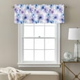 thumbnail image 3 of Blue Purple Valance Curtain Flowers Pansy Watercolor Gradient Plant Petals Window Valances Rod Pocket Short Curtains Window Treatments for Kitchen Bedroom Bathroom Laundry 56" x 16", 3 of 9