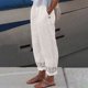 thumbnail image 1 of WILLBEST Pantalones Casuales de Lino de Verano Para Mujer, de Pierna Ancha, Con Cintura Elástica, de Color Liso, Para Un Estilo Relajado y Cómodo., 1 of 8