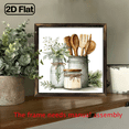 thumbnail image 5 of 1pc Charming Watercolor Kitchen Utensils Framed Sign 8x8 Inch Rustic Decorative Wall Art with Wooden Frame, Perfect for Living Room, Office Party Decor, Ideal Spring Gift, Kitchen Decor, 5 of 9
