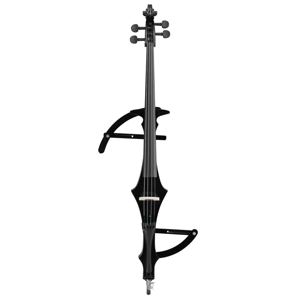 Tcbosik Full Size Electric Cello with Headphone and Connecting Cable, 4/4 Beginner Cello with Case, Bow and Rosin for Adults, Black