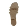 thumbnail image 4 of SAM EDELMAN Womens Beige Cutout Comfort Embellished Padded Bay Round Toe Block Heel Slip On Sandals 5 M, 4 of 4