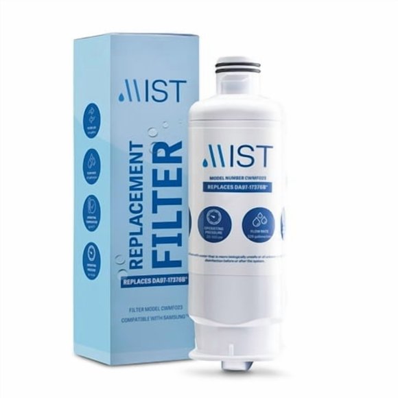 Mist DA97-17376B Water Filter Replacement for Samsung, Refrigerator Water Filter compatible with HAF-QIN, WS645A, HAF-QIN/EXP, DA97-08006C, RF28R7351SG, RF23M8070SR, Samsung Water Filter(1 Pack)
