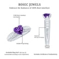 thumbnail image 5 of Rosec Jewels Natural Amethyst Heart Engagement Ring 2 Carat - AAA Grade - Vintage Style Amethyst Diamond Ring - with Jewelry Box, 18K White Gold, US 12.00, 5 of 8