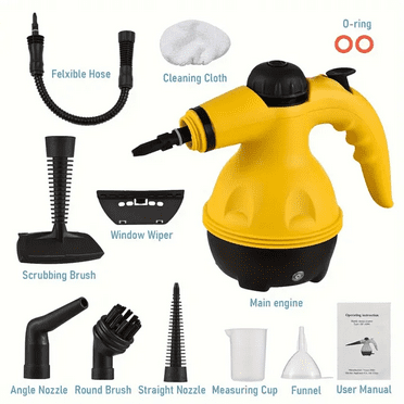 Chumajor Handheld Pressurized Steam Cleaner with 9-Piece Accessory Set, High-Temperature Multi-Surface Steamer for Cleaning, All Natural Steam Cleaner for Car Detailing Kitchen Bathroom Floors Tile