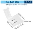 thumbnail image 3 of Uxcell 20-Pack 2-Pin 10mm LED Strip Lights Connectors for 5050 2835 Strip Light DIY Lighting [White], 3 of 6