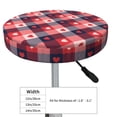 thumbnail image 4 of Kdxio Heart Plaid Print Stool Covers Round,Stretch Round Bar Stool Covers Washable Bar Stool Cushion Slipcover for 12-15 Inch Chair, 4 of 7