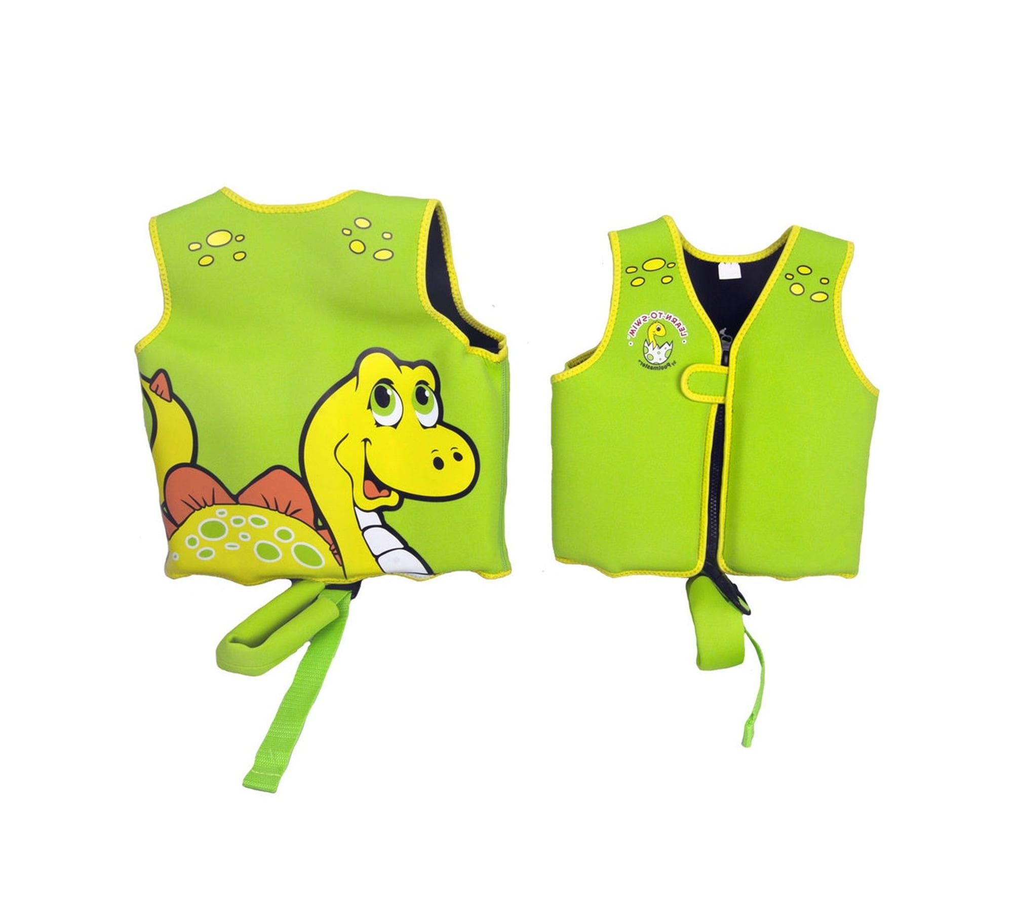 Poolmaster Toddler Smiling Dinosaur Polyester Swim Vest - Green/Yellow - XS