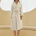 thumbnail image 2 of Oksale Fluzzy Flannel Robe for Women Plus Size Midi Bath Robe Trendy Shawl Collar Robes with Pockets Cozy Long Sleeve Belted Nightgowns Ultra Soft Thermal Winter Housecoats White XL, 2 of 4