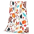 thumbnail image 3 of Bingfone Autumn Pumpkins Fall Leaves Print Flannel Fleece Blanket Throw Blanket For Bed,Sofa,Couch,Travel,Camping(40"X30"), 3 of 9