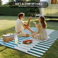 thumbnail image 4 of Colorful Stripe Outdoor Rug 5x7 Ft - Reversible Patio Rug Outdoor Camping Rugs, Modern Teal Blue Green Vertical Striped Indoor Outdoor Area Rugs, Non-Slip Outdoor Carpet Runner for Deck/Porch, 4 of 8