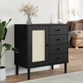 thumbnail image 1 of vidaXL Sideboard SENJA Rattan Look Black 80x40x80 cm Solid Wood Pine, 1 of 5