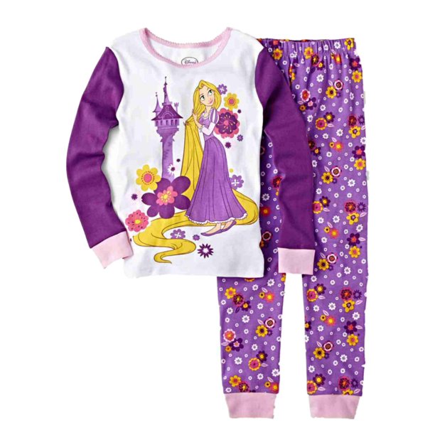 Disney Disney Toddler Girls 2 Pc Tangled Rapunzel Top Bottoms Pajama Sleep Set Pjs Walmart Com Walmart Com