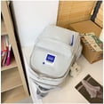 thumbnail image 4 of KOK-Preppy Backpack Smiley Face Cute Aesthetic Backpack with Plushies Double Layers Large Book Bags Laptop Backpack Supplies (Grey)-0516, 4 of 7