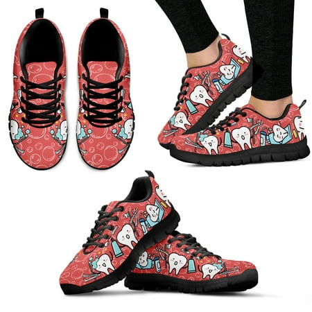 

Pink Dental Teeth Prints Casual Women Shoes Flats Sneakers Air Mesh Comfortable Ladies Footwer Cartoon Zapatos Mujer