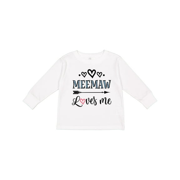 Inktastic My Meemaw Loves Me Girls Girls Long Sleeve Toddler T-Shirt