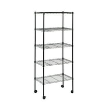 5-Tier Heavy Duty Shelving Unit,Wire Metal Stackable Storage,21" W x 12" D x 54" H,Silver