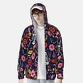 thumbnail image 2 of Fotbe Dancing Skeletons Floral Garden Chaqueta con Protección Solar UPF 50+ para Hombre y Mujer, Camisa con Capucha y Bolsillos-Large, 2 of 7