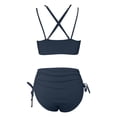 thumbnail image 4 of ylioge Bikini Sets for Women Two Piece High Waisted Bathing Suits Ladies Trendy Solid Side Drawstring Shorts Swimwear Set Summer, 4 of 6