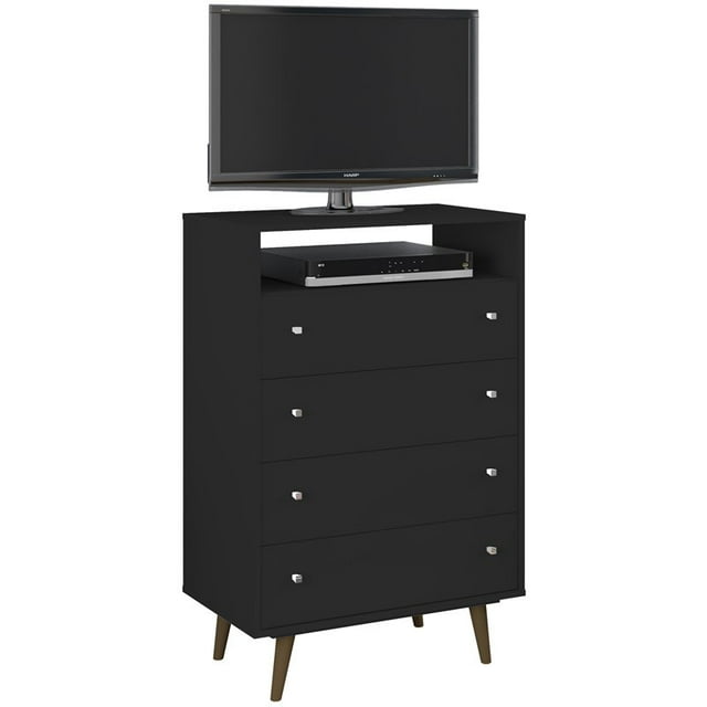 Manhattan Comfort Freedom Commode à 4 Tiroirs en Noir