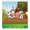thumbnail image 2 of Ambesonne Cartoon Shower Curtain, Farm Animals Mascots, 69"Wx75"L, Multicolor, 2 of 4