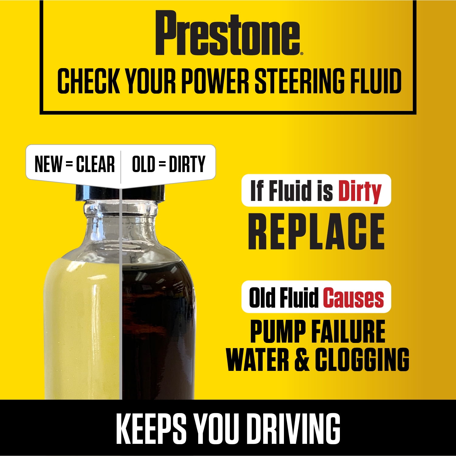 Prestone Power Universal Steering Fluid for Cars and Trucks - 32 fl oz - Anti-wear, 50,000 mile
