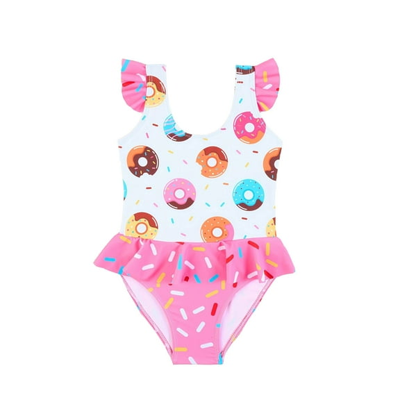 Hienoo Infant Girls One-Piece Swimsuit Swimwear Quick Dry Cute Ruffle Bathing Suit, Sizes 18-24M