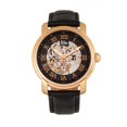 thumbnail image 1 of Reloj REIGN Kahn para hombre con correa negra y caja de oro rosa, 1 of 3