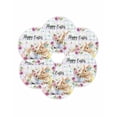 thumbnail image 7 of 15 Inch Round Placemats Set of 6, Easter Rabbits Non Slip Heat Insulation PP Table Mats, Cute Bunny Faisy Leaf Eggs Spring Colorful Plaid Washable Place Mats for Kitchen Dining Party Table Decor, 7 of 7