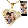 thumbnail image 3 of Picturesongold.Com Super Guy/Gal Style Pendant - 1 inch x 3/4 inch - Solid 14K White Gold, 3 of 5