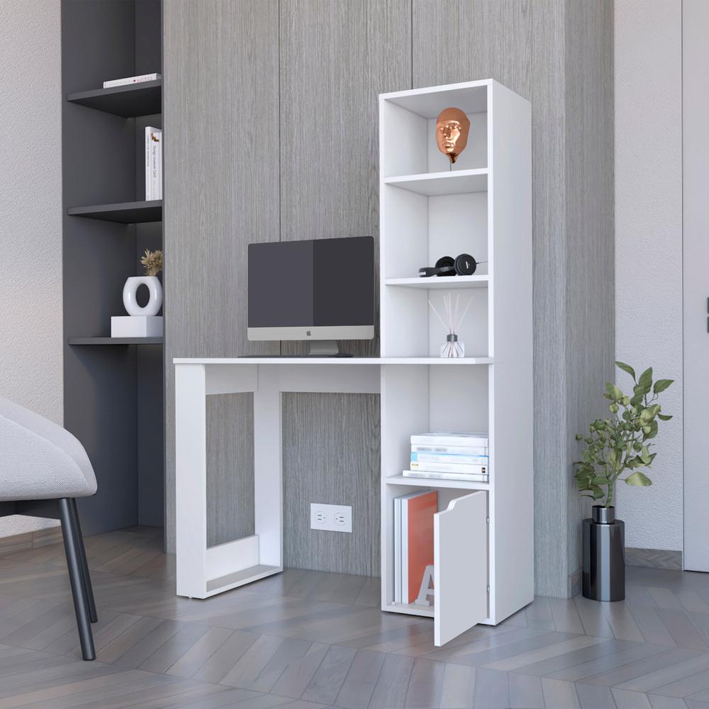FM FURNITURE LLC Anson Computer Desk with 4-Tier Bookcase and 1-Door Cabinet - image 5 of 7