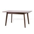thumbnail image 2 of Extendable Rectangular Dining Room Table Modern Solid Wood Medium Brown Color, 2 of 7