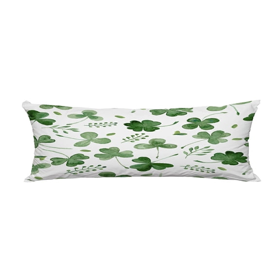 ECZJNT watercolor clover other grass for Green Clover Pillow Cover Body Pillowcase Pillow Protector 20x60 Inch