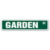 GARDEN Street Sign gift gardener flowers plants florist home park trees rose