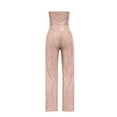 thumbnail image 6 of OSOLU Solid Color Women Sleeveless Strapless Sequined Jumpsuit Classic Dailywear, 6 of 6