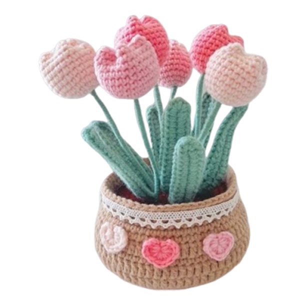 Kit Crochet en Macetas Flores Diy Lindas Plantas Herramienta para (Tulip)