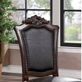 thumbnail image 6 of Formal Traditional Brown Cherry Solid wood 4pcs Dining Chairs Faux Wood Carved Black Leatherette Seats Dining Room Chair, 6 of 6