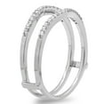 thumbnail image 4 of Dazzlingrock Collection 0.18 Carat (ctw) 18K Round Diamond Ladies Wedding Band Enhancer Guard Double Ring, White Gold, Size 8, 4 of 8