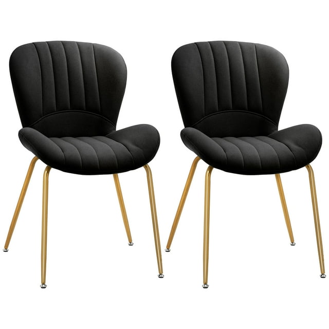 HOMCOM Ensemble de 2 Chaises de Salle à Manger avec Dossier Rembourré